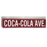 1998 24"x5" Coca Cola Ave Metal Advertising Sign