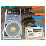 Electrical connectors, wire strippers, ratchet