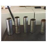 (5) Craftsman & Other 1/4" Drive Deep Sockets SAE