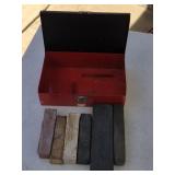 Sharpening Stone Set w/Metal Box & (2) New Stones