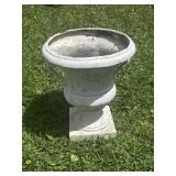 18" Resin Garden Urn Planter w/Handles on Square