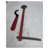 Basin Wrench & a C Shape Hook Spanner Wrench