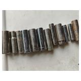 (12) Craftsman SAE Deep Sockets 3/8" Drive