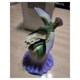 Avon Porcelain Hummingbird Flower Bell Figurine.