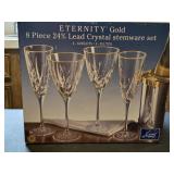 Eternity Gold 8pc 24% Lead Crystal Stemware Set