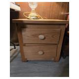 23"ï¿½16"ï¿½21.5" Solid Wood Side Table w/2 Drawers