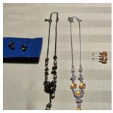 (2) Avon Beaded Necklaces & Matching Earrings