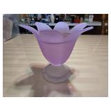 Partylite Purple Lilac Frosted Glass Tulip