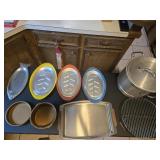 Stew Pot, (4) Vtg MCM Steak Sizzling Platters