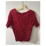90s Vintage Red Popcorn Stretch Shirt
