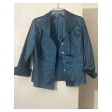 Sz 10 DRESS BARN Blue Large Collared Shirt