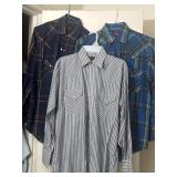 (3) Sz S Plains Pearl Snap Button up Shirts