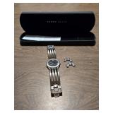 Perry Ellis Watch w/Silver-toned Metal Band