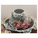 VTG Handmade Straw Hat w/ Lace
