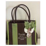 Canvas Tote Bag w/Embroidered Ornament