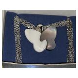 NIB Avon Mother-Of-Pearl Butterfly Necklace