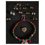 (12) Prs Christmas Earrings, BELIEVE Beaded