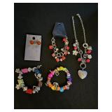 (3) Bracelets, (1) Necklace & (1) Pr Earrings