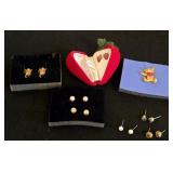 Avon (7) Prs Earrings, (1) Teddy Brooch
