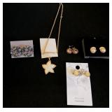 (4) Prs Earrings, (1) Starfish Necklace