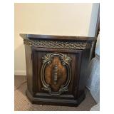 25"x17"x24ï¿½Vintage Wood Cabinet Carved Details