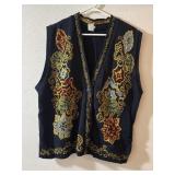 Sz: L, Vintage Knit Sweater Vest Floral
