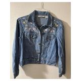 Sz: S, Denim Embroidered Floral Print