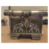 3.5" VTG Handcrafted Metal Jewelry Box