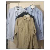 (4) Sz 14/17 Long Sleeve Button Up Shirts