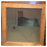 17.5"x 18ï¿½ Wood Framed Texas w/Mirror & Frosted
