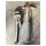 14" Pipe Wrench & Hammer