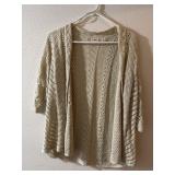 Sz: XL, Cato Beige Cardigan Crochet Knit
