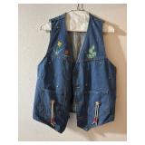 Sz: M, Wrangler Vintage Denim Cow Vest