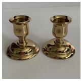 PartyLite Pair Polished Brass Candle Holders ~