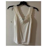 Sz: S, Vassarette, White V Neck Tank Top