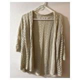 Sz: XL, Cato Beige Cardigan Crochet Knit