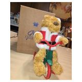 NIB 1997 Avon Cycling Santa Teddy Bear on a