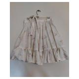 White Vintage Rose Patterned Square Dancing Skirt