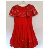Red Polka Dot Patterned Square Dancing Dress Size