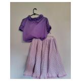 Purple Square Dancing Cotton Blouse and Pink &