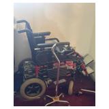 Quickie Power Wheelchair & Steel Quad Cane