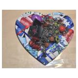 Fabric Heart Jewelry Holder Loaded w/Jewelry