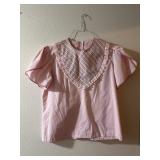 Sz: M, Vintage Pink Blouse Hand Made