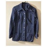 Sz: S, Vintage Blue & White Gingham Jacket