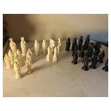 Vintage Renaissance Style Plastic Chess Pieces