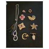 (8) Brooches & (1) Necklace