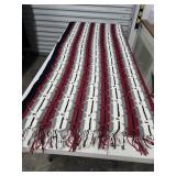74'ï¿½58' Beautiful Grey/White/Black/Red Crocheted