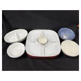 (3) Melanine 4 Compartment Platters & More