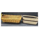 Long Wicker Basket & Storage Tote