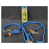 NWT Aqua Leather 4' Leash, 19'-22' Matching